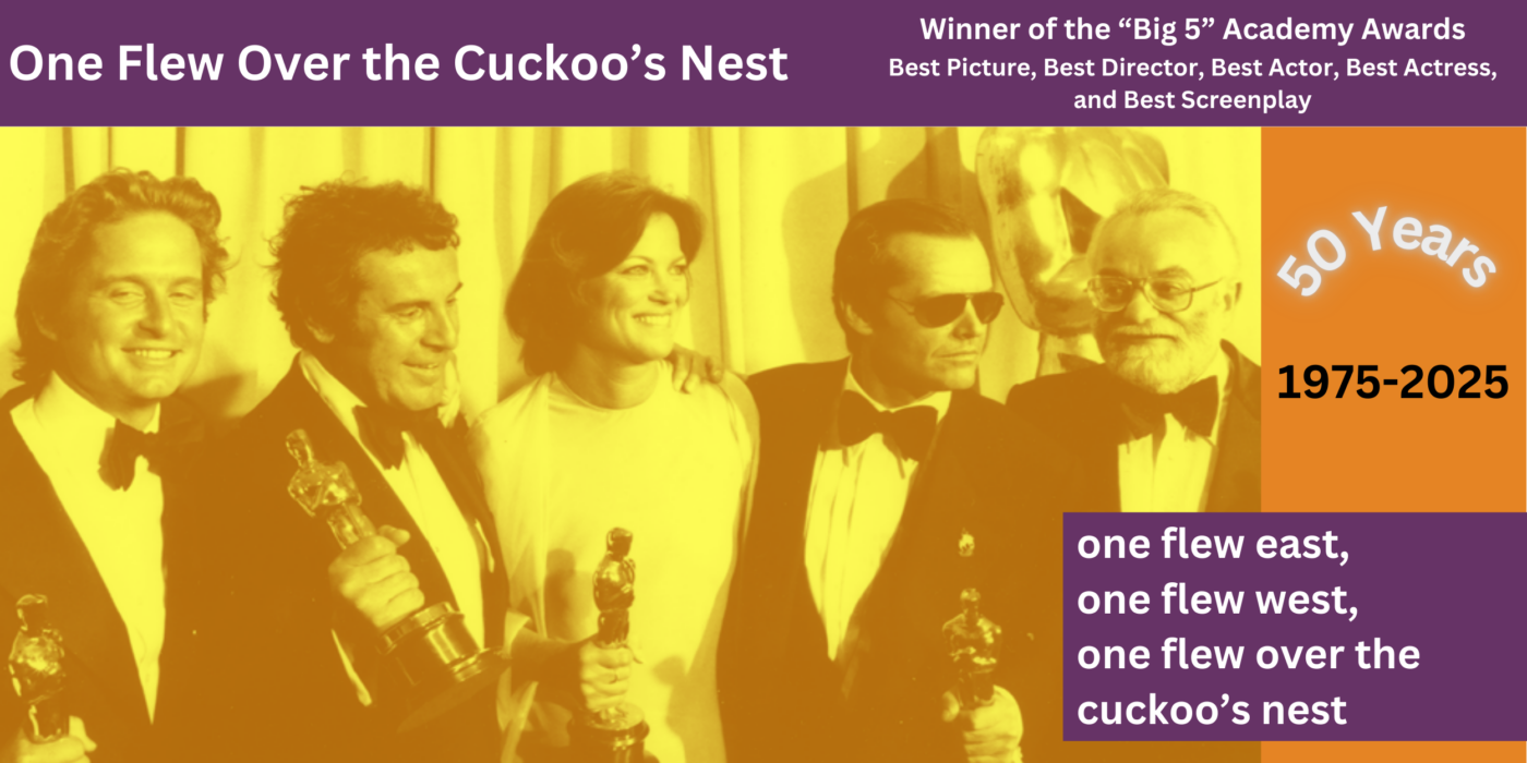 One Flew Over the Cuckoo's Nest cats and director accepting award