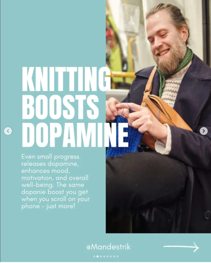 Knitting Boosts Dopamine